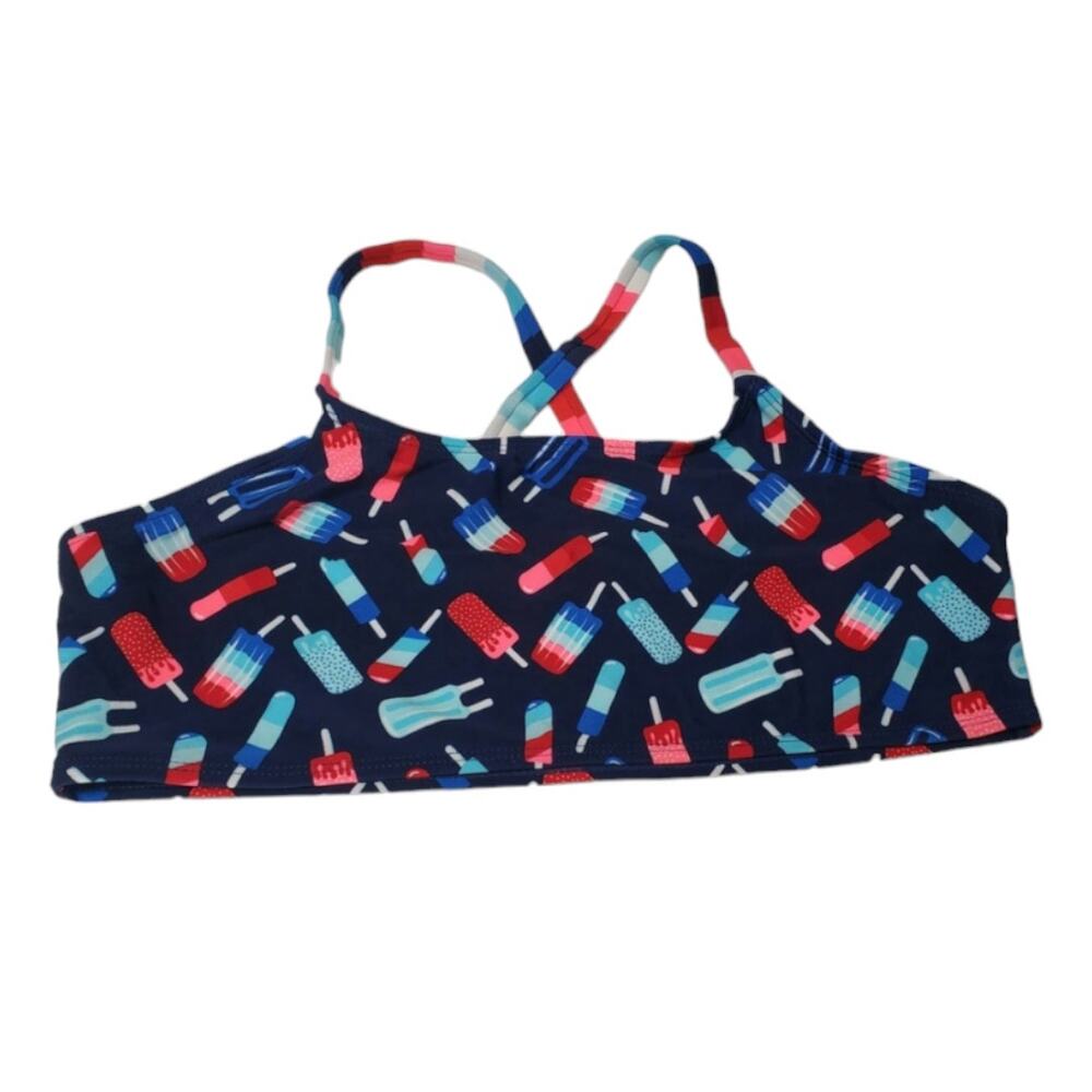 Wonder National Red & Blue Patriotic Popsicle Bikini Swim Suit Top